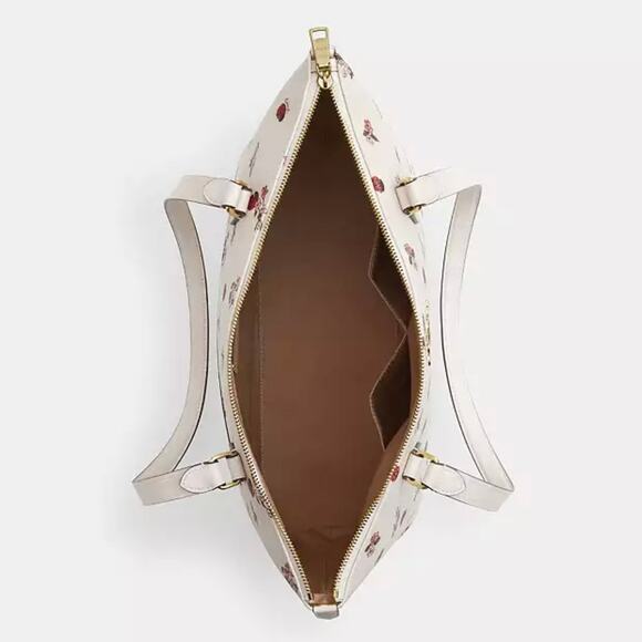 Coach Gallery Tote With Ladybug Floral Print Chalk Multi - Picture 11 of 12